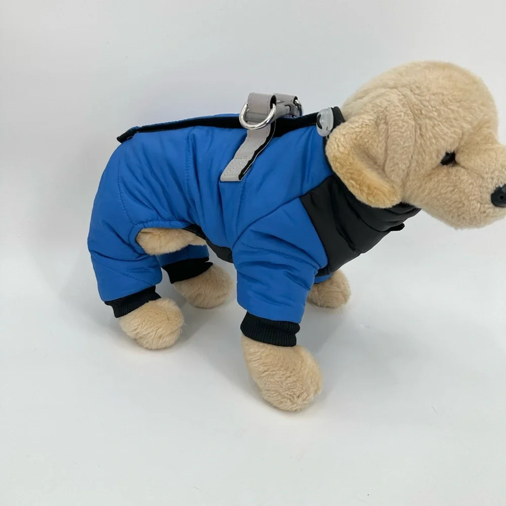 Duomm Brand Dog Coat Full Body Doggie Winter Coat Small Pet Clothes Blue Quilted